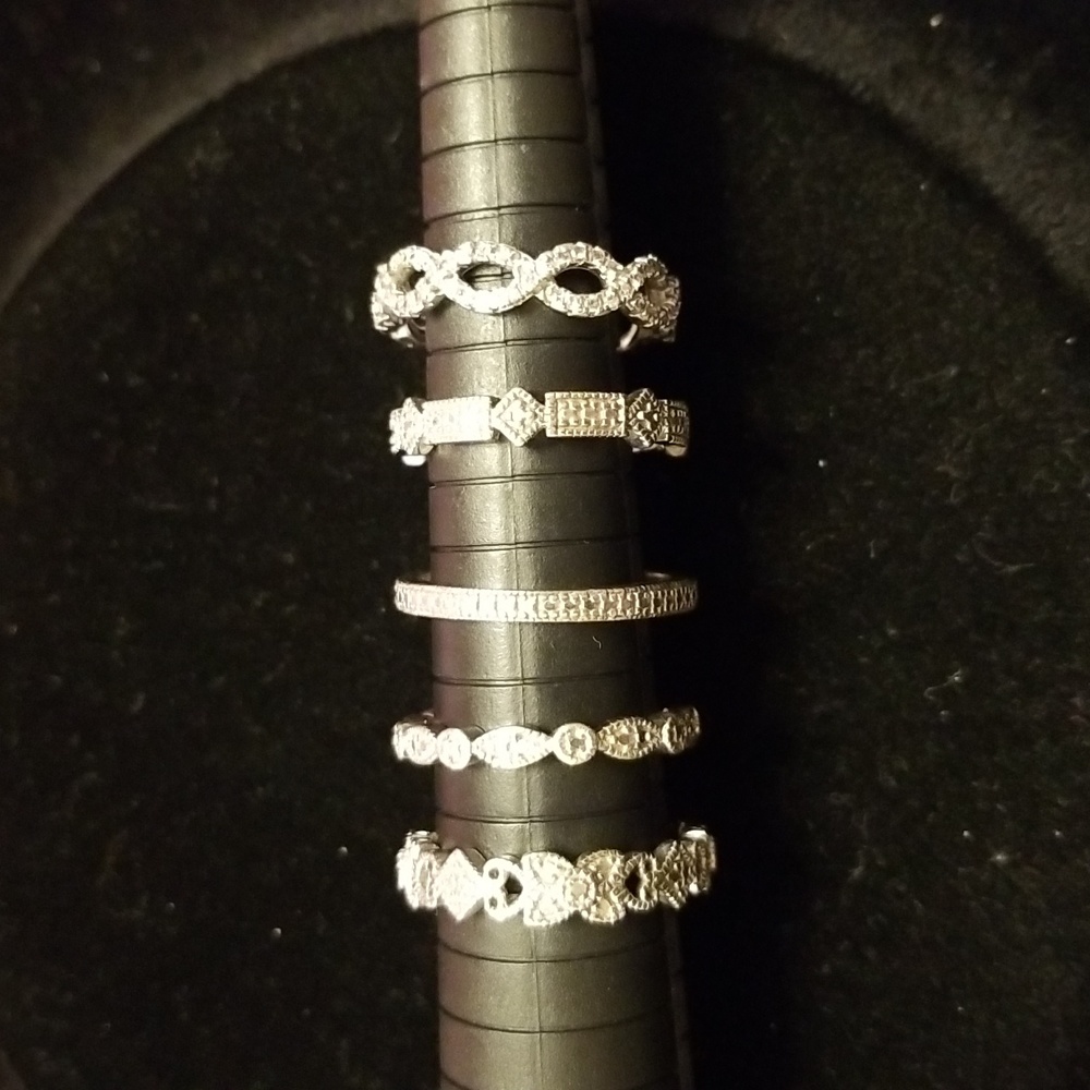 5 Sterling silver 925 infinity bands rings - Picture 3 of 6